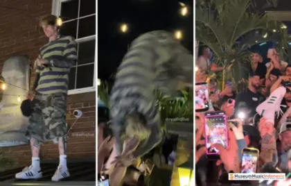 MGK somersaults off roof