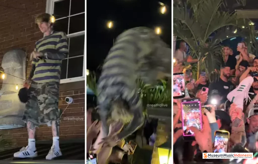 MGK somersaults off roof